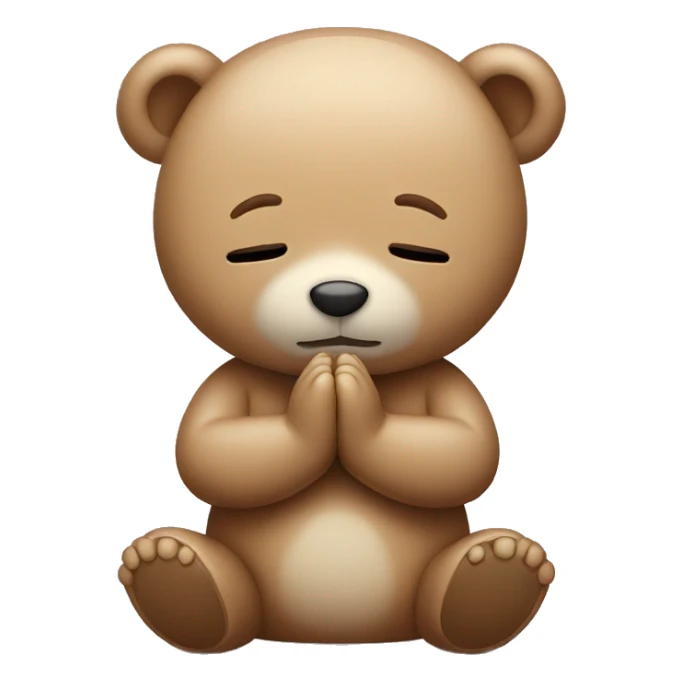 Teddy bear praying with closed eyes sticker