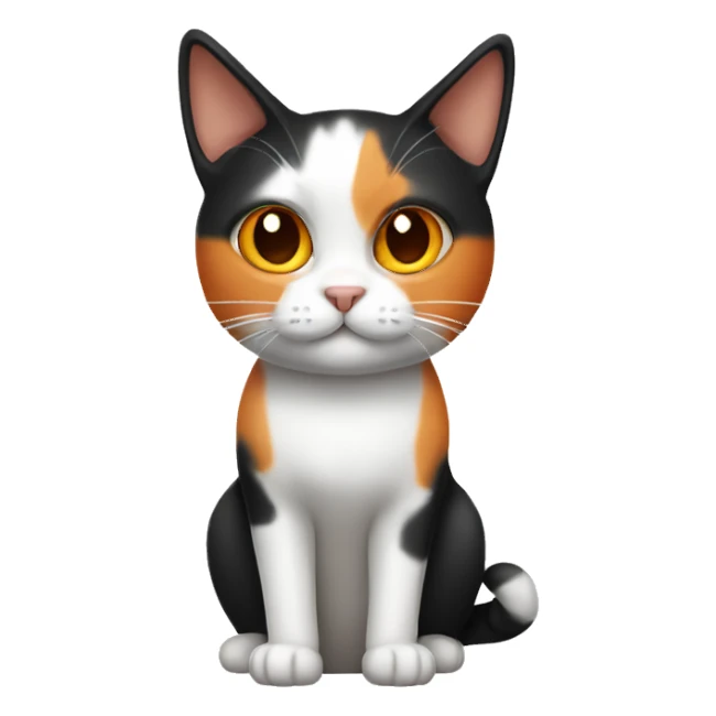 Black, white and orange cat sticker