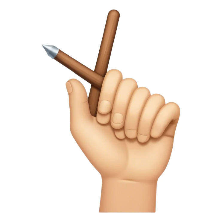 Hand holding Woodstick pointing sticker