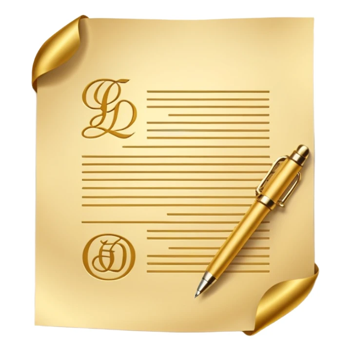 Premium contract golden paper signed sealed sticker