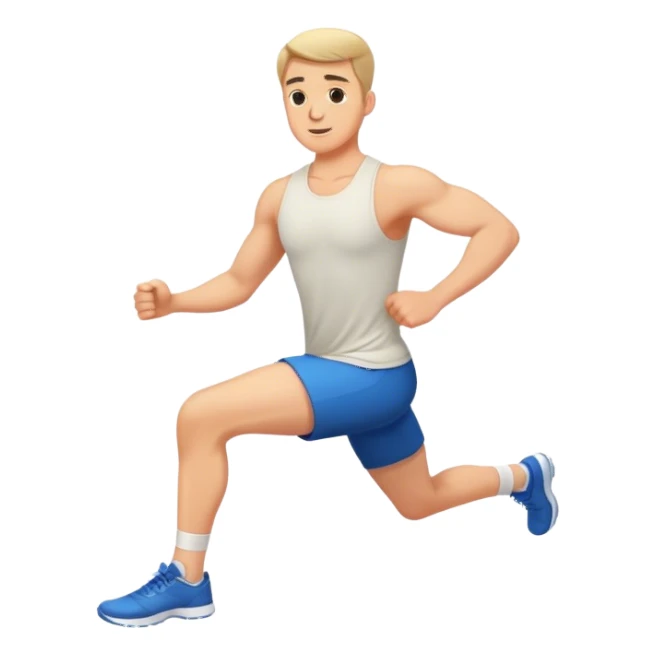 man high-knees exercise sticker