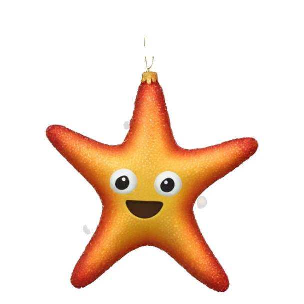 a sea star christmas ornament sticker