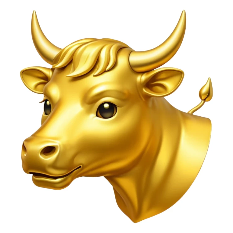 gold bull emodji vector sticker