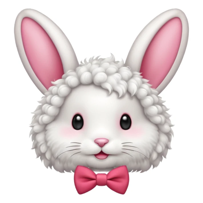 curly bunny with red bowtie sticker