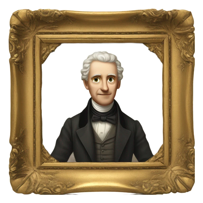 white gentleman in antique frame sticker