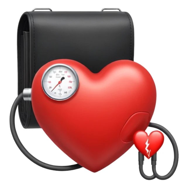 heart with blood pressure cuff sticker