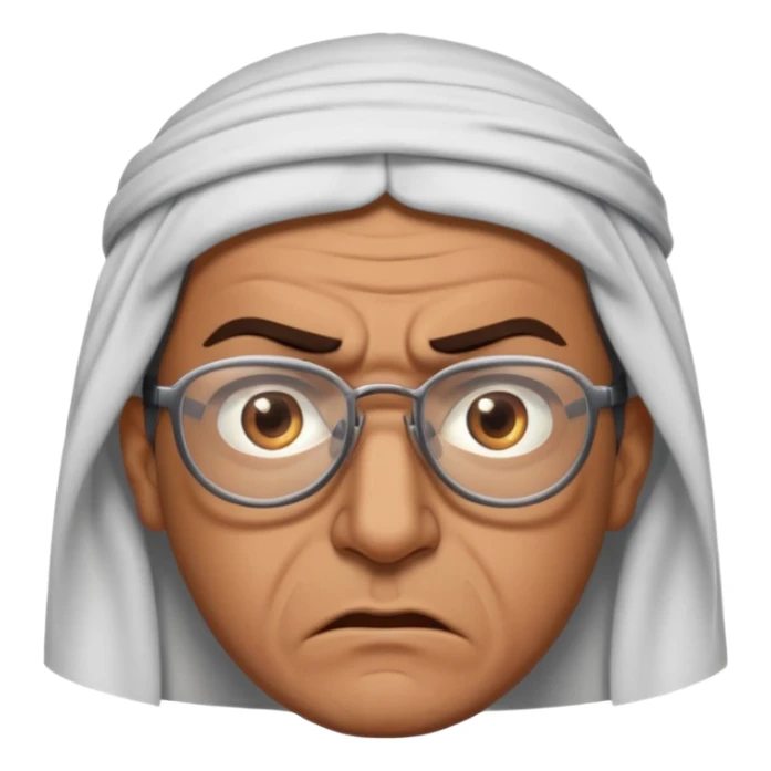 Árabe enojado con lentes.belico sticker