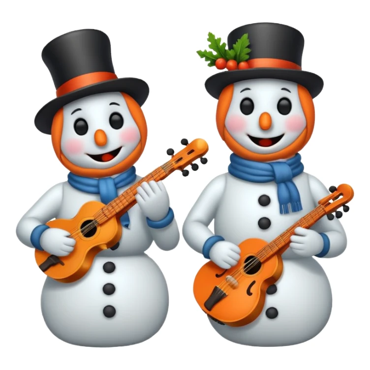 Snowmen with Musical Instruments sticker