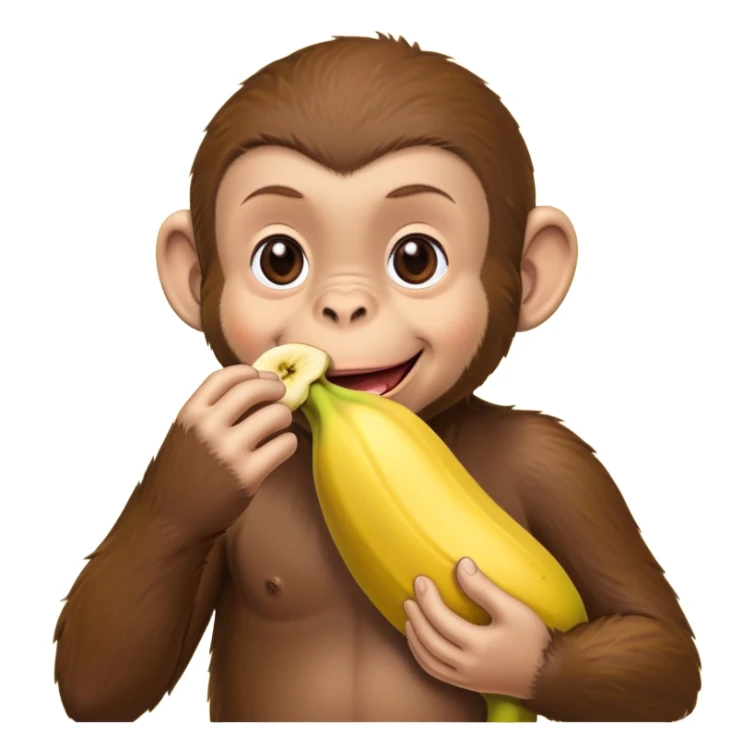 curious gerorge eating a banana sticker