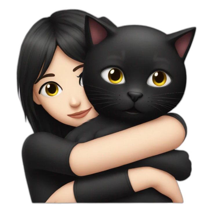 Black cat sitting in Emo girls lap sticker