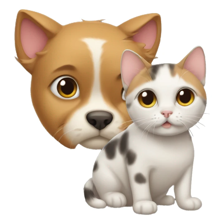 cat with dog sticker