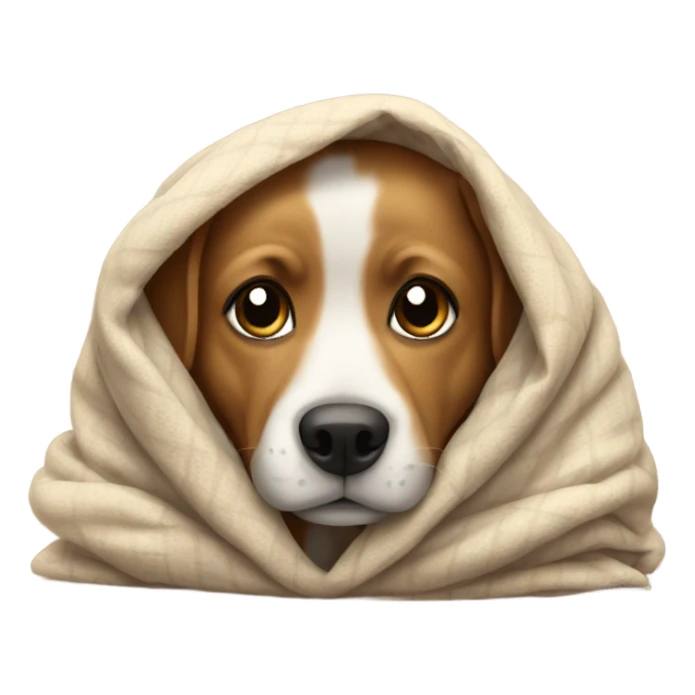 Dog in a blanket sticker