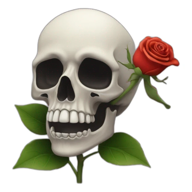 Tête de mort avec une rose sticker