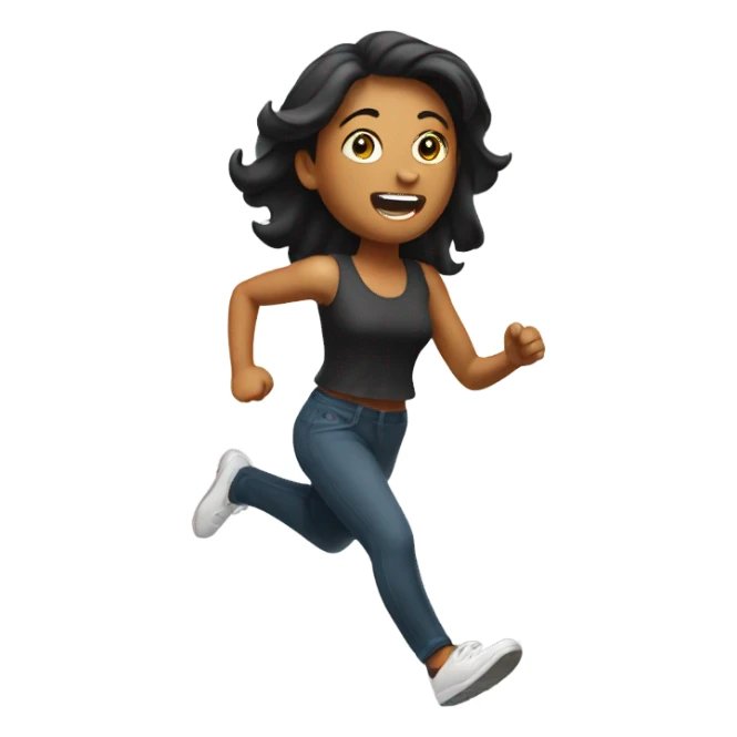 Woman running away sticker