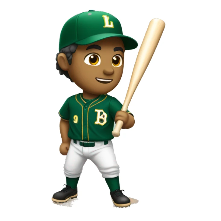 León bateando uniforme de béisbol sticker