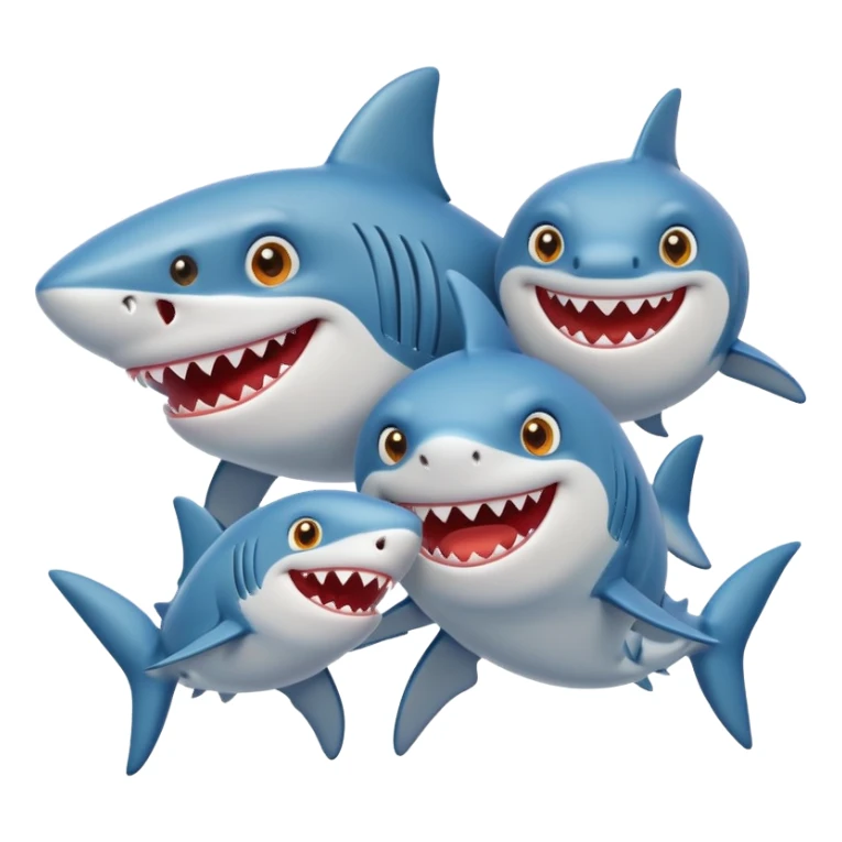 Funny shark family sticker
