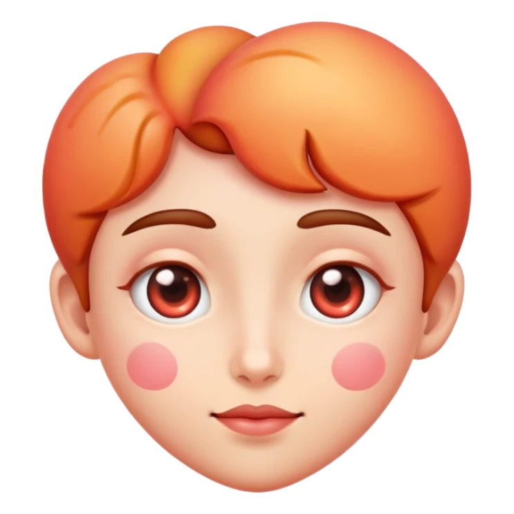 Peach and heart eyes sticker