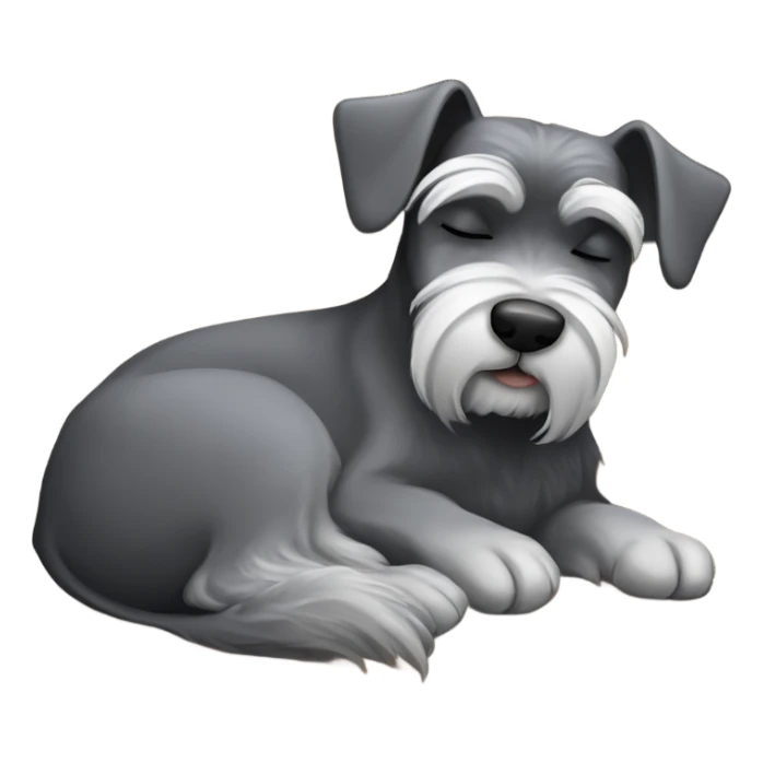 Sleeping schnauzer on the coach  sticker