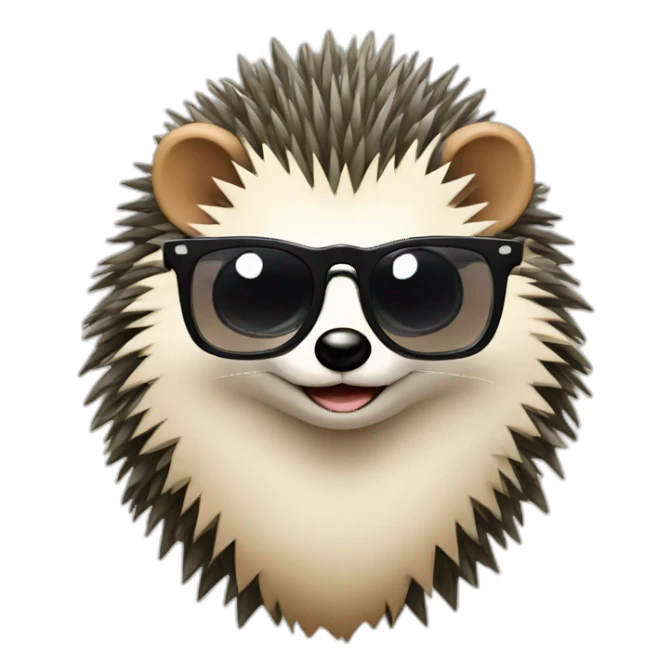 bold hedgehog in a cool glasses sticker