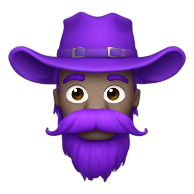 purple yak moustache sticker