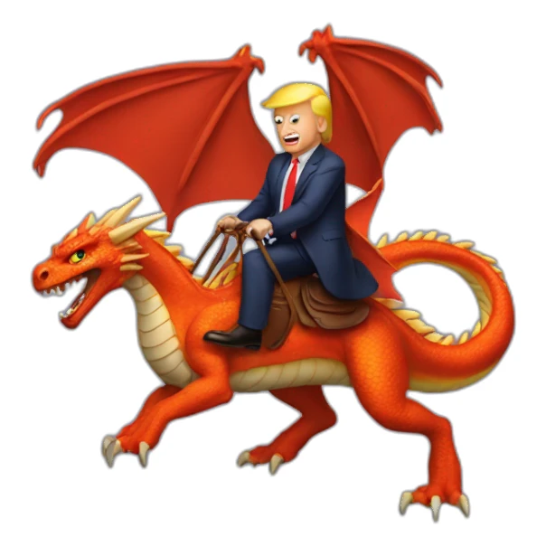 trump riding a dragon sticker