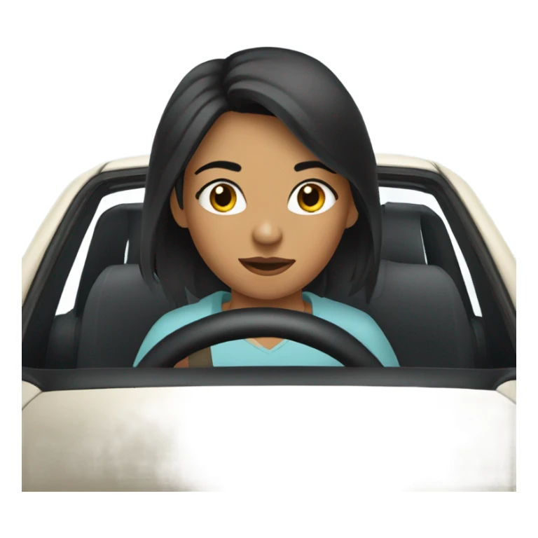 Black haired girl driving sticker