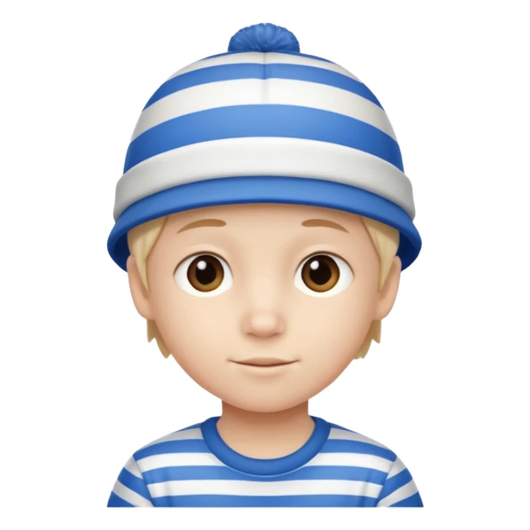kid with blue and white hat sticker