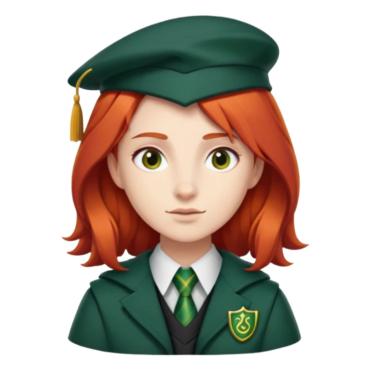red hair Slytherin Student  sticker