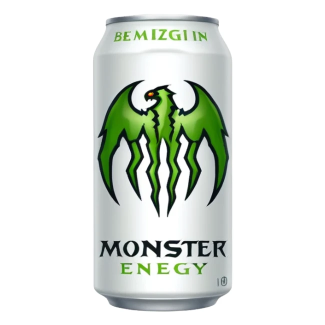   اموجي شعار مونستر بيضاء مشروب طاقة sticker