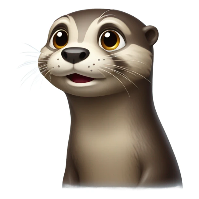shocked emoji otter. looking slightly right. sticker