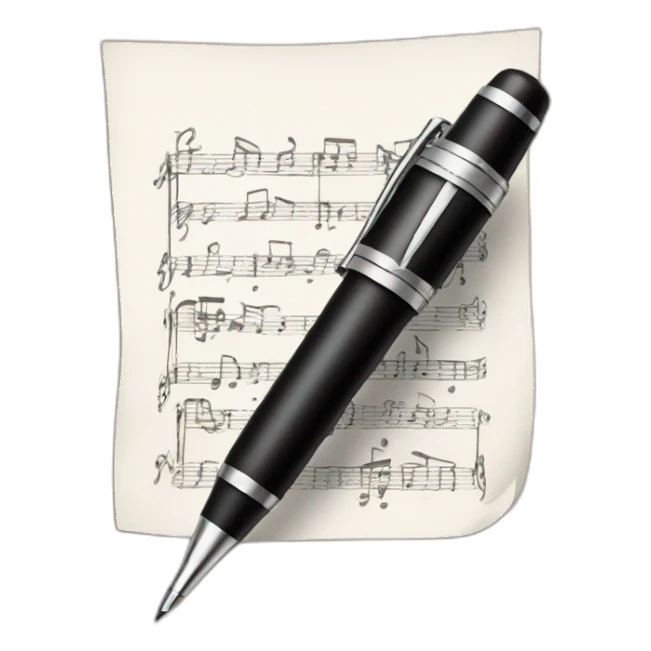 Pen writing music sticker