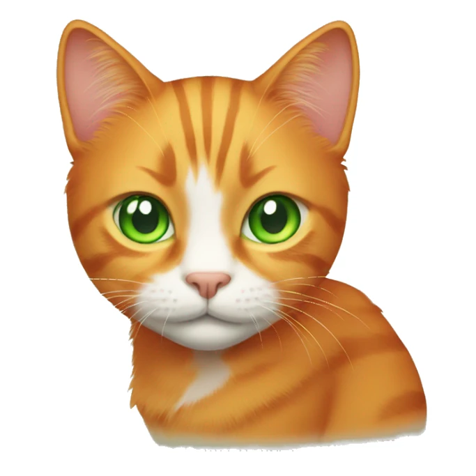 orange cat with green eyes  sticker