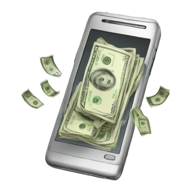 cellphone with money sticker