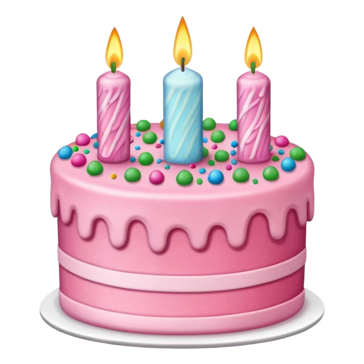 Make a pink birth day cake sticker