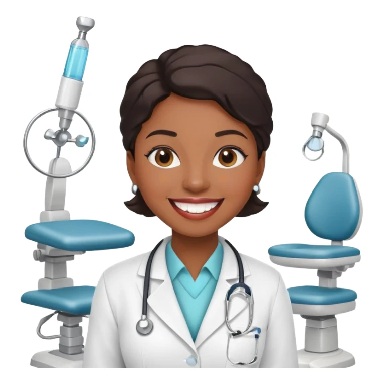 Black female dentist  sticker