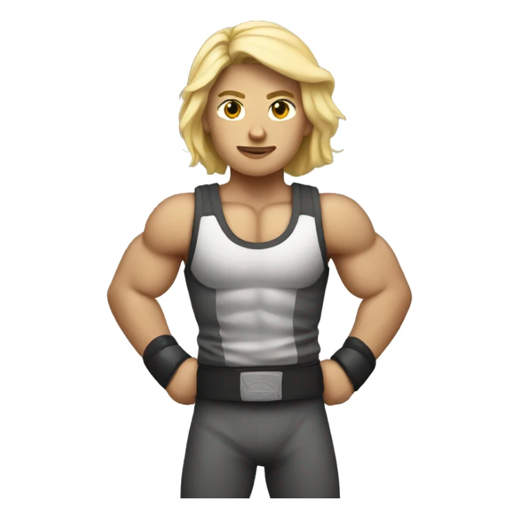 muscular blonde fighter  sticker
