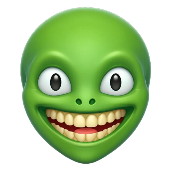 generate a classic alien emoji with teeth sticker