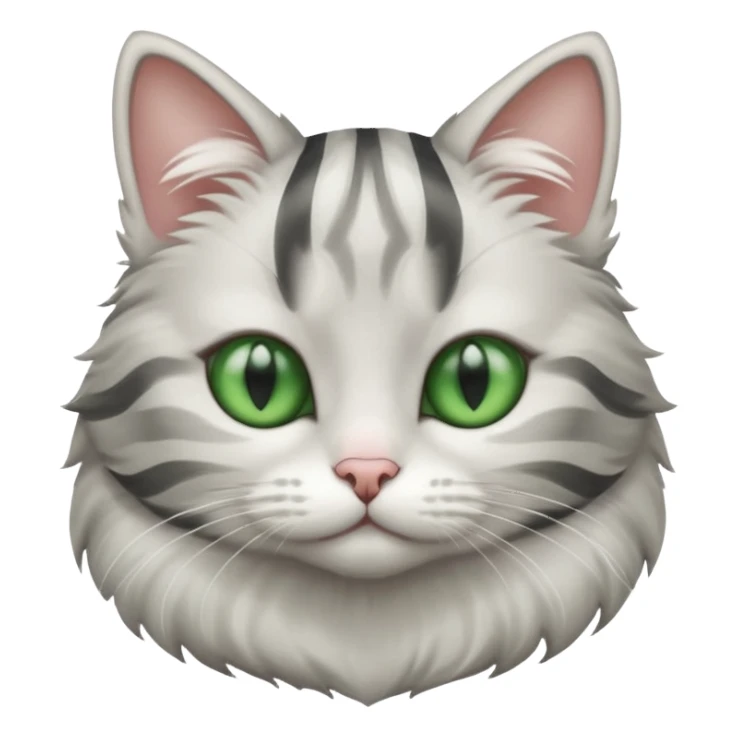 white and gray striped cat sticker