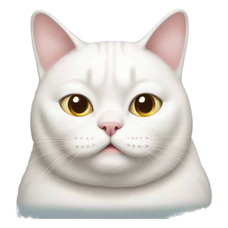 fat white cat extra fat fatter sticker