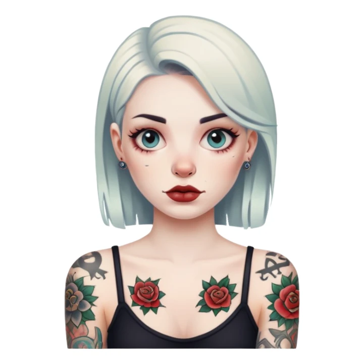 Chica con tatuajes sticker