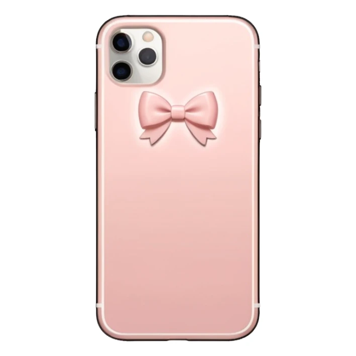 Blush pink IPhone 15 with tiny white bows on the back sticker