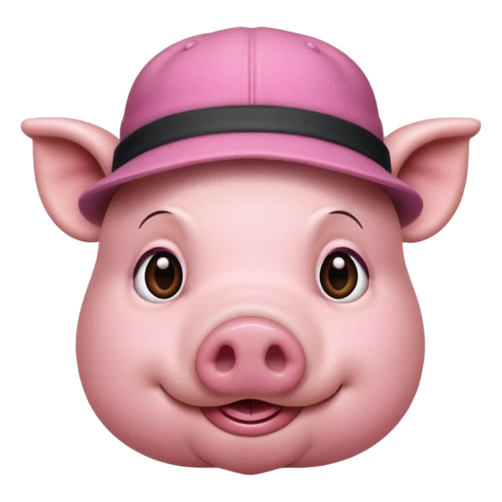 pig wear hat sticker