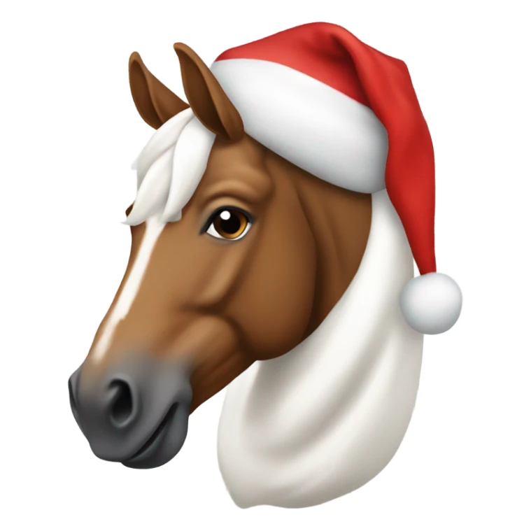 Caballo con gorro papá Noel sticker