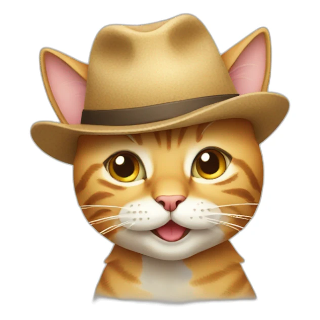Cat winking with hat sticker