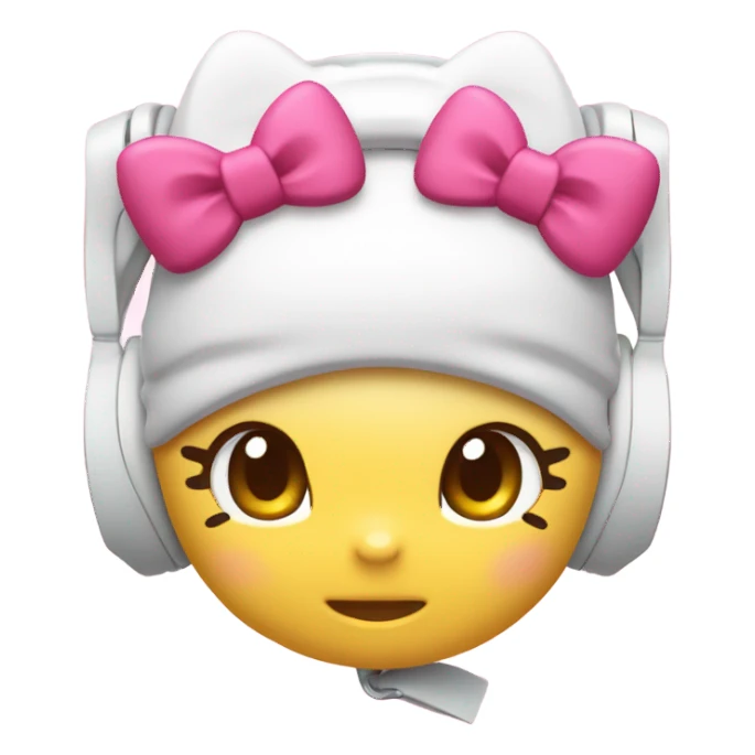 Hello kitty mit Schleife und Kopfhörer  sticker