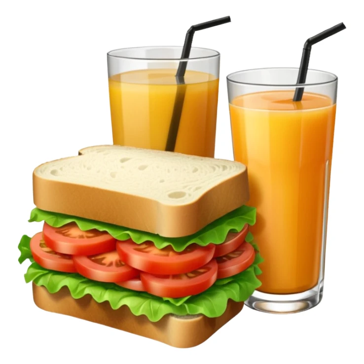 sandwiche and juice sticker