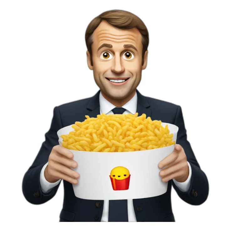 Macron qui mange mcdo sticker