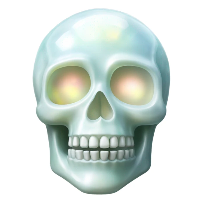 white opal gemstone crystal skull sticker