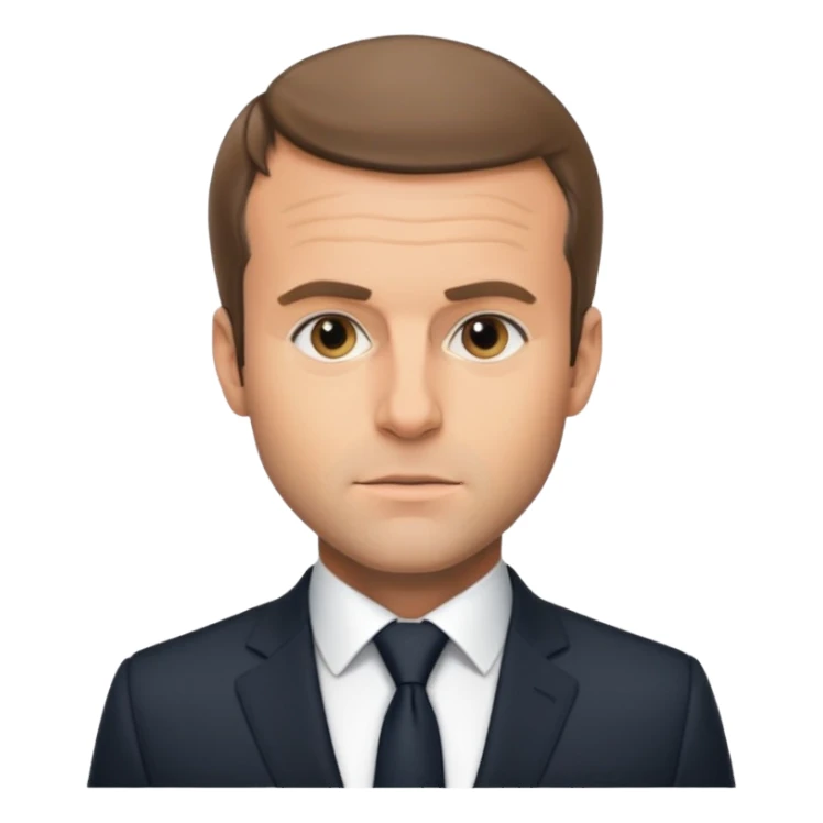 Emmanuel Macron with no smile sticker