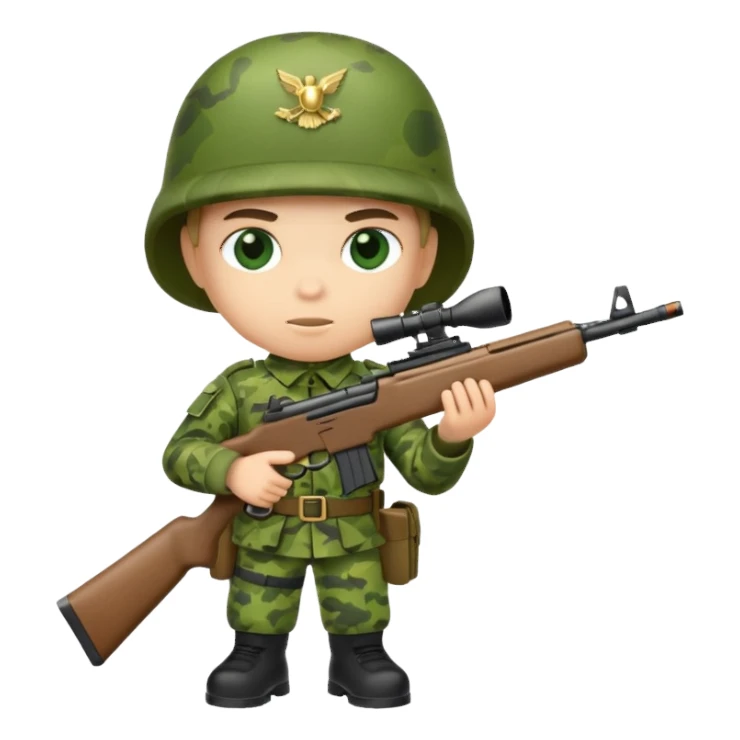 small soilder green soldier shooting sticker
